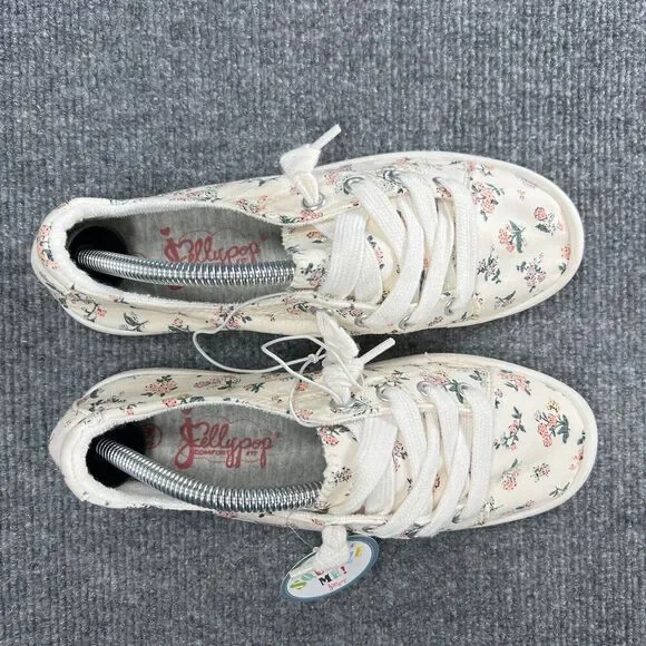 Jellypop Womens Sneakers Size 5.5 Off White Floral Canvas Slip On Shoes Comfort - Picture 4 of 10